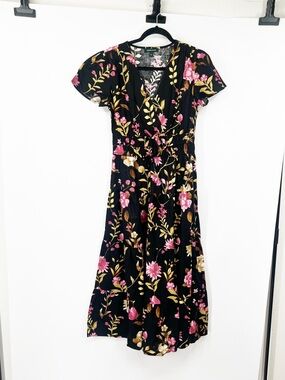 Meadow Rhodes Black Floral Tiered Maxi Dress